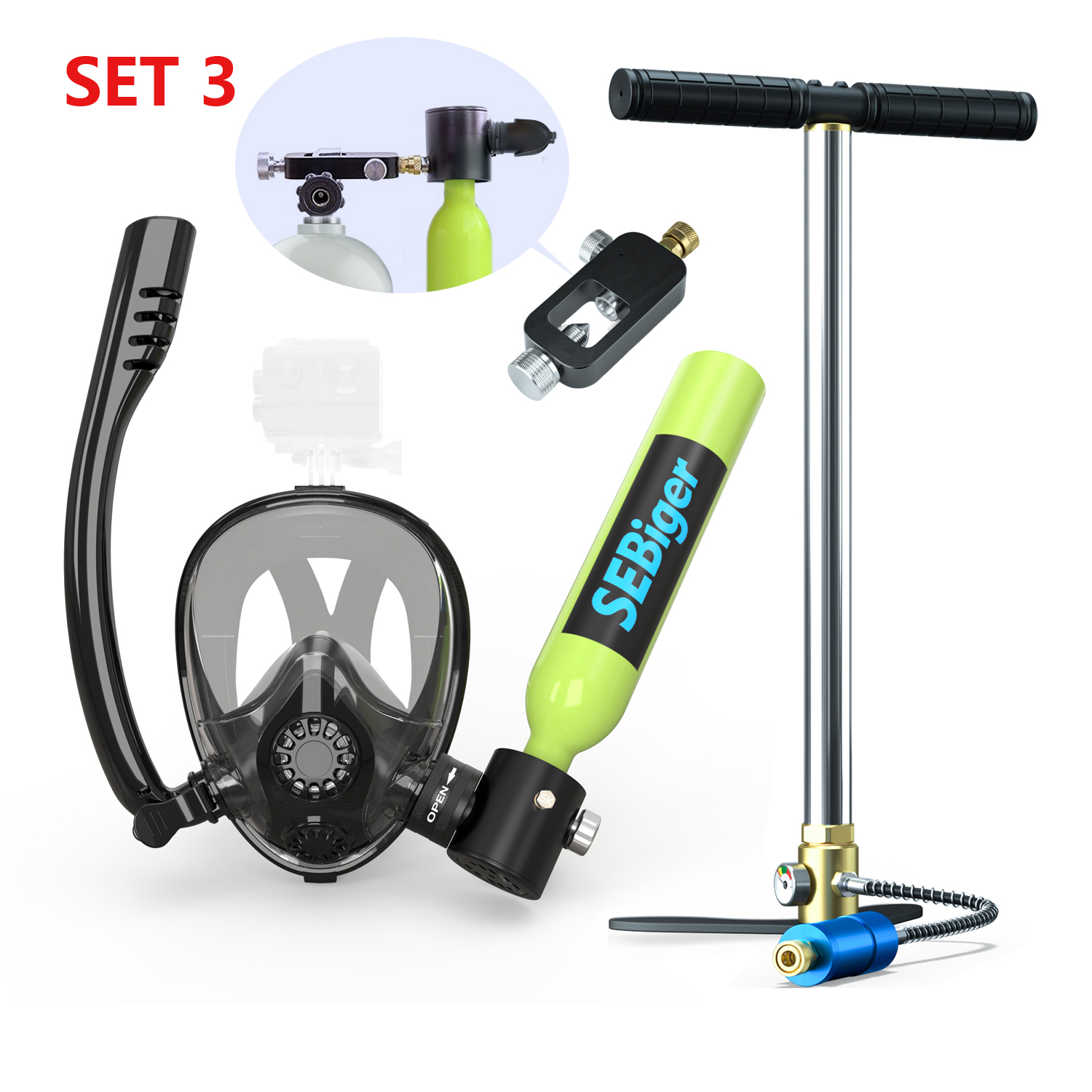 SEBIger 0.5L Diving diving tan - Freediving Mask Set 评论和价格