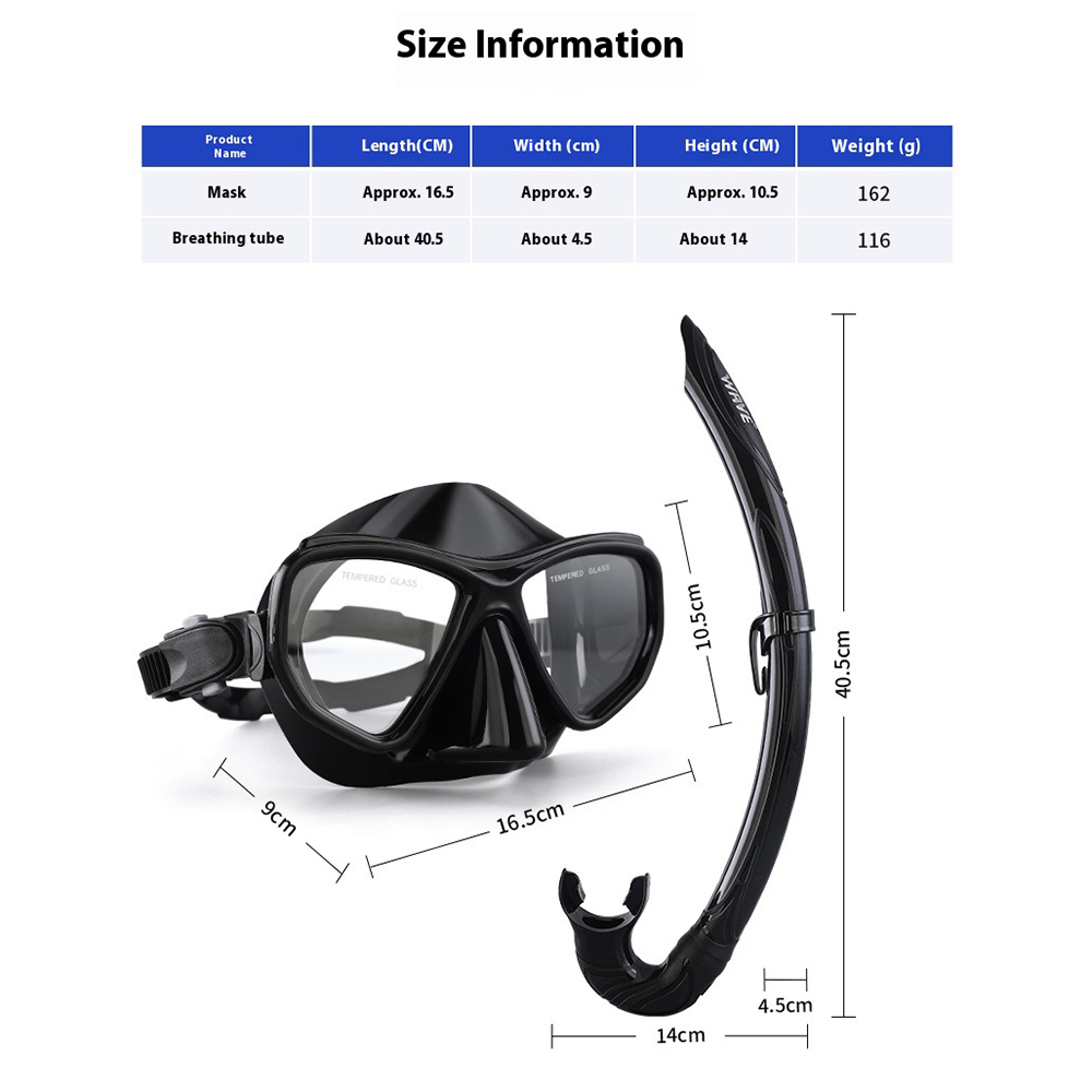 WAVE Quality Snorkeling Glass  - Freediving Mask Set 评论和价格